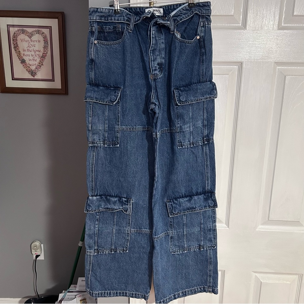 Denim Cargo Jeans